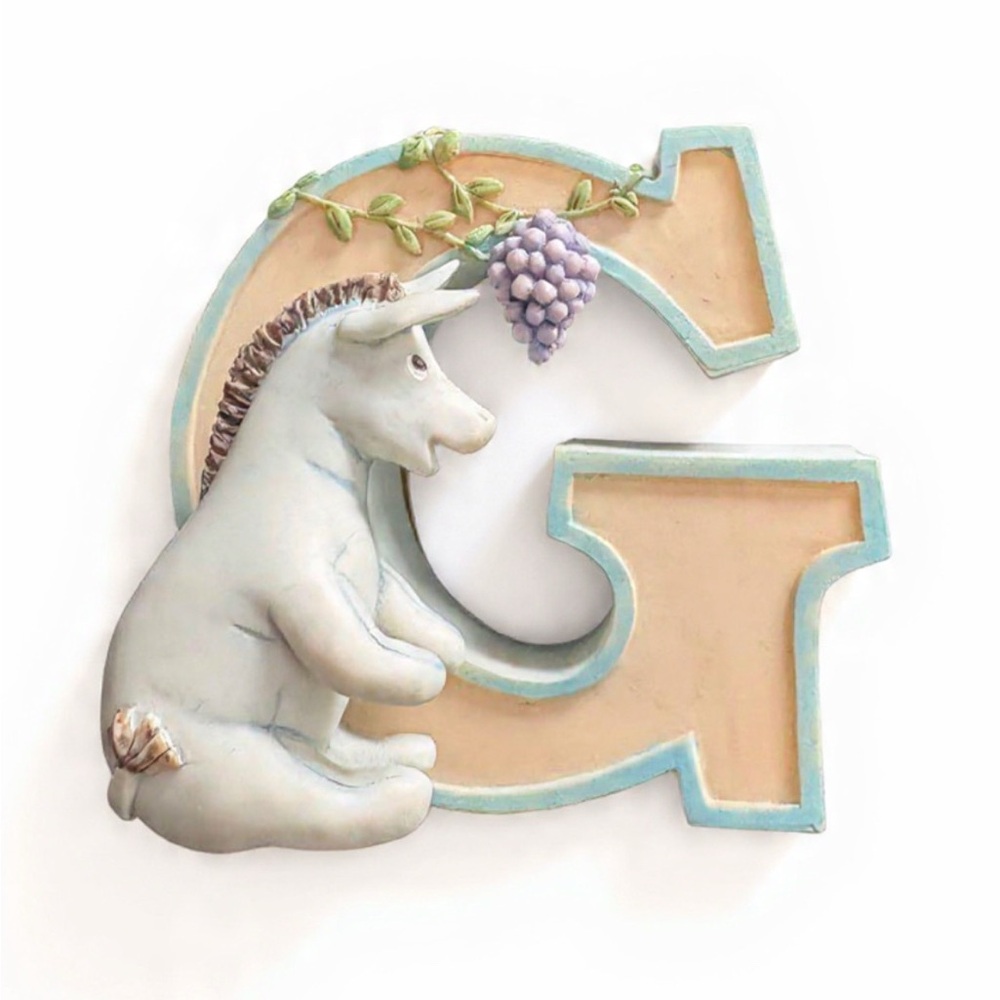 🧸2/30 Vintage Disney Classic Winnie The Pooh Eeyore Ceramic Alphabet Letter “G”